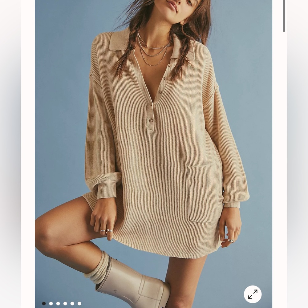 Free people beach Picnic Sweater Mini Dress size large